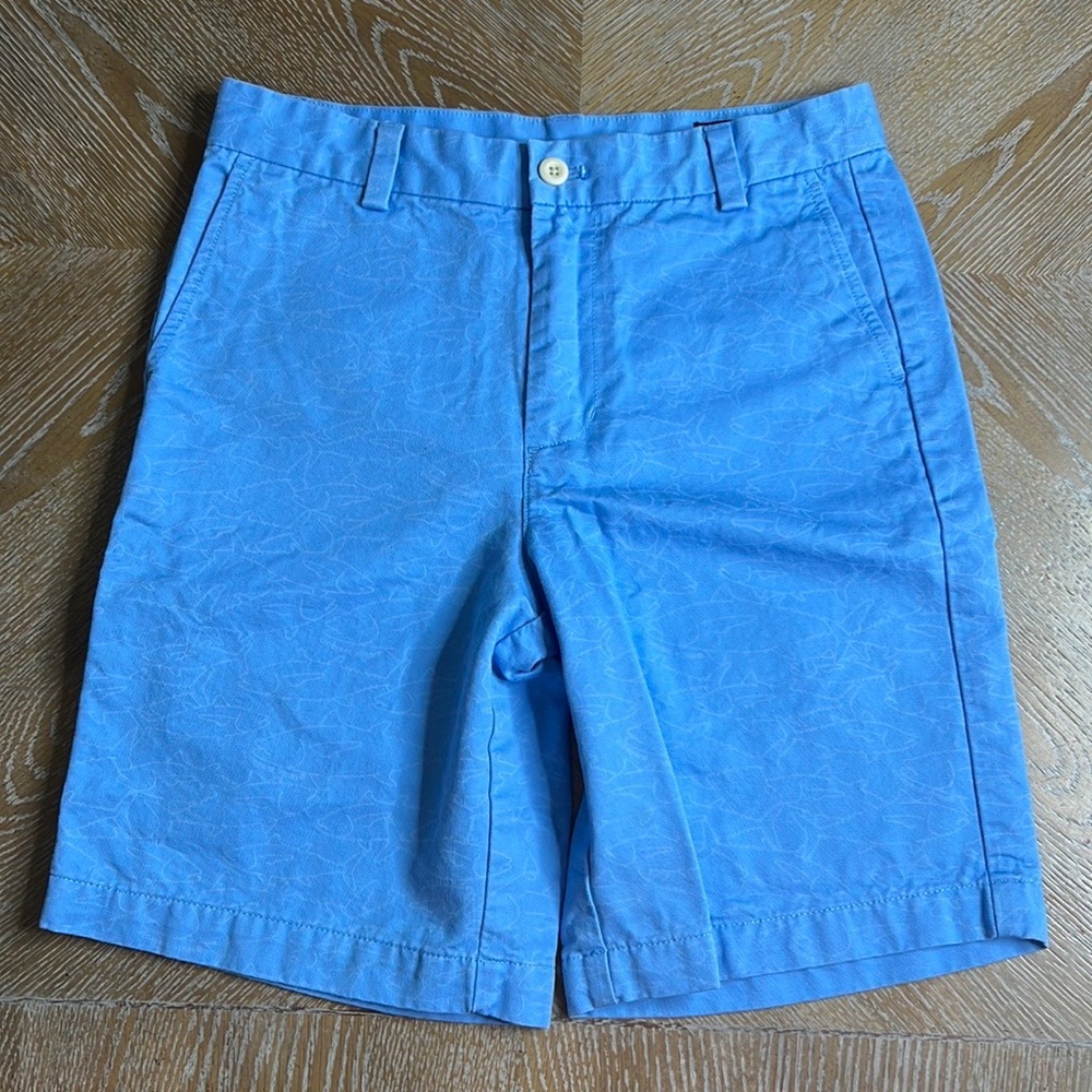 VINEYARD VINES Blue Shark Cotton Boy’s Short 14